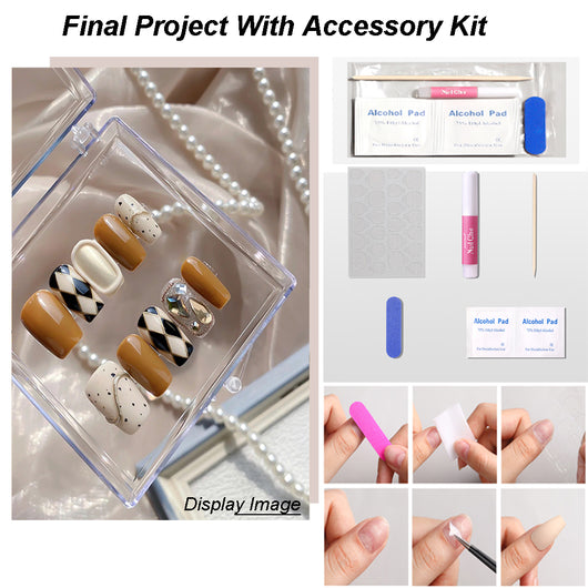 Handmade Press On Nails DIY Material Kit UV Gel Nail Kit With LAMP