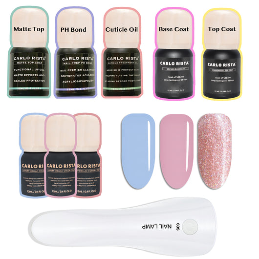 Functional Gel Nail Polish with Chargeable Nail Lamp Kit 8