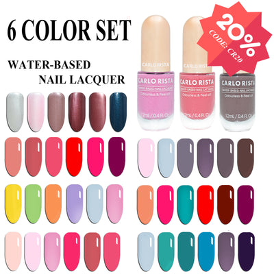 Water-Based Nail Polish 6 Color Set