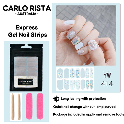 Semi Cured Gel Nail Polish Strips Gel Nail Sticker UV Lamp Cured Nail kit