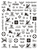 Classic Logo Nail Art Stickers,ACCESSORIES CARLO RISTA