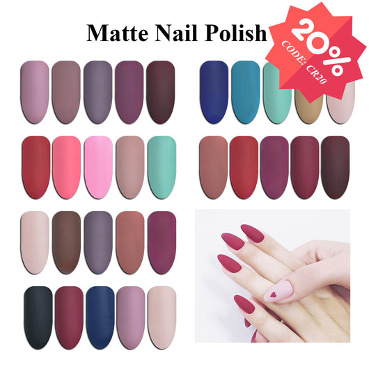 Matte Nail Polish - 5 Color Set
